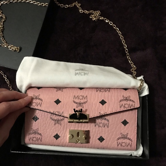 MCM Handbags - MCM light pink mini purse with chain.